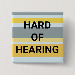 Hart zu hören Moderne Streifen Gelb Grau einfach Button