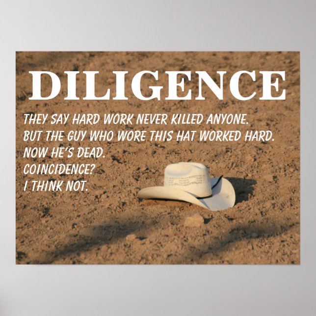 Harte Arbeit bringt dich nicht um (ich verspreche) Poster (Vorne)