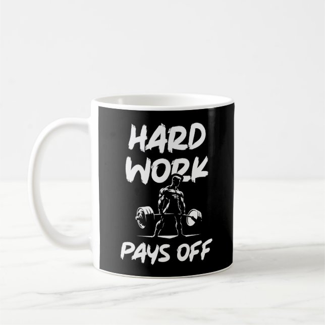 Harte Arbeit leistet Gym Workout Fitness Motivatio Kaffeetasse (Links)