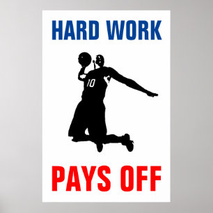 Harte Arbeit macht Basketball Pop Kunst Poster