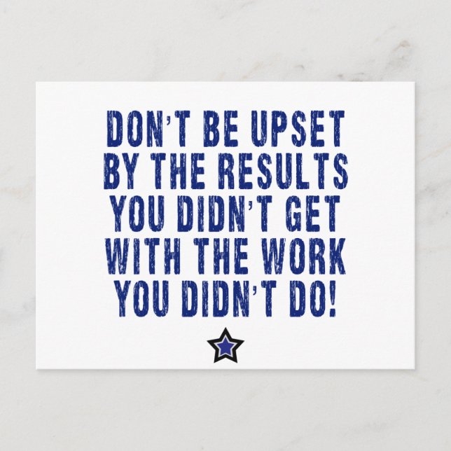 Harte Arbeit, Mühe, zahlt! Postkarte (Vorderseite)