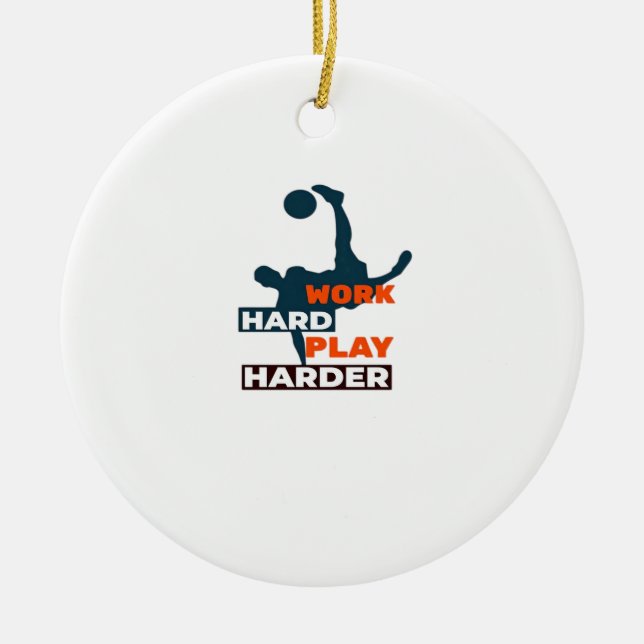 harte Arbeit, so Hard Soccer Player Classic Keramik Ornament (Vorne)