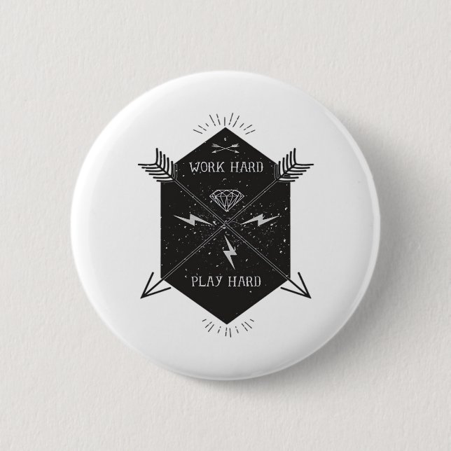 harte Arbeit so hart klassisch Button (Vorderseite)