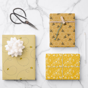 Harte Honigbiene Set von 3 Geschenkpapier Set
