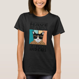 Harte Kerle Haben Bärte Tattoos Und Katzen T-Shirt