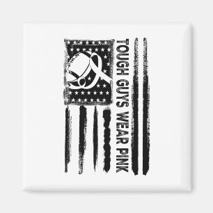 Harte Kerle tragen rosa Brustkrebs-Fußball Amerika Magnet