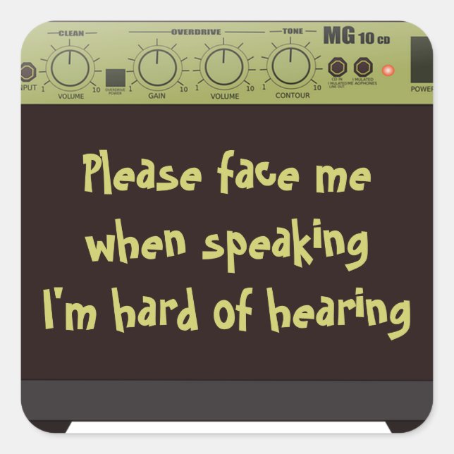 Harte Kopfaufkleber Quadratischer Aufkleber (Vorderseite)