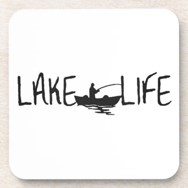 HARTE PLASTIKER UNTERSETZER SAYS ***LAKE LIFE*** (Vorderseite)