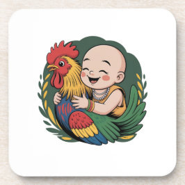 Harte Plastikuntersetzer | Chloe Baby hugs the Roo Getränkeuntersetzer