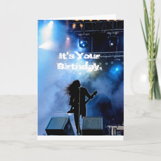 Harte Rockin' Heavy Metal Gitarrist Birthday Card Karte (Vorderseite)