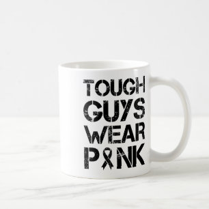 Harte Typ tragen rosa Brustkrebs Bewusstsein Männe Kaffeetasse
