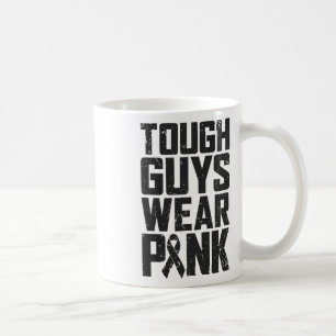 Harte Typ tragen rosa Brustkrebs Bewusstsein Männe Kaffeetasse