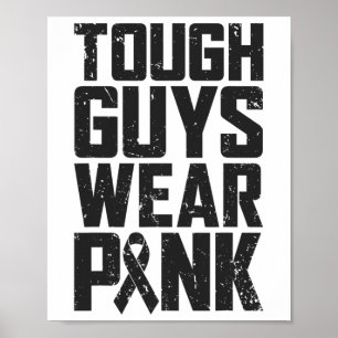 Harte Typ tragen rosa Brustkrebs Bewusstsein Männe Poster