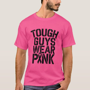Harte Typ tragen rosa Brustkrebs-Bewusstsein Männe T-Shirt