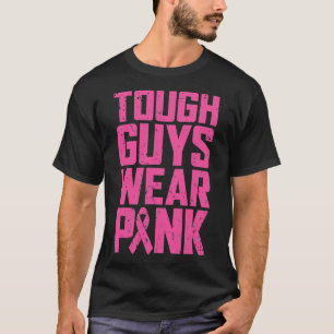 Harte Typ tragen rosa Brustkrebs Bewusstsein Männe T-Shirt