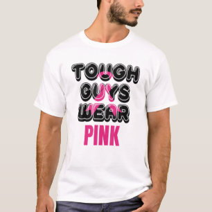 Harte Typ tragen rosa Brustkrebs Bewusstsein Männe T-Shirt