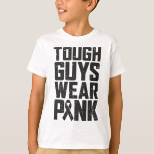 Harte Typ tragen rosa Brustkrebs Bewusstsein Männe T-Shirt