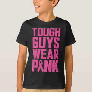 Harte Typ tragen rosa Brustkrebs Bewusstsein Männe T-Shirt