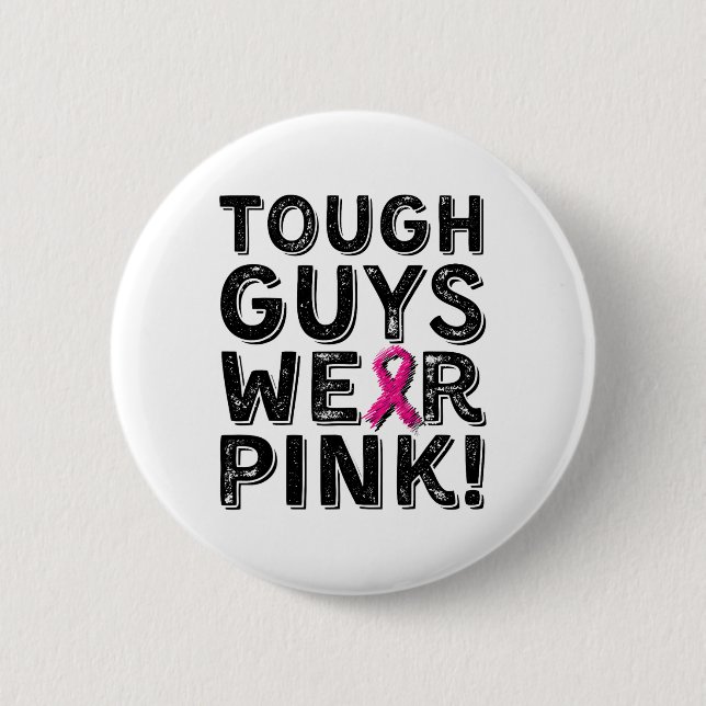 Harte Typ tragen rosa Cool rosa Brustkrebs-Aware Button (Vorderseite)