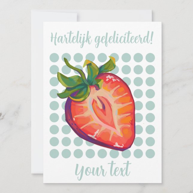 Hartelijk gefeliciteerd aardbei feiertagskarte (Vorderseite)
