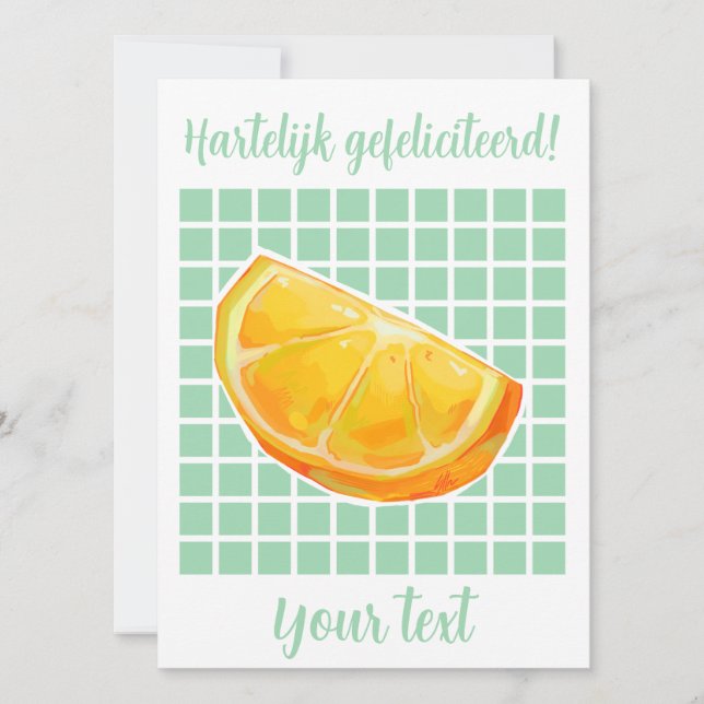 Hartelijk gefeliciteerd sinaasappel  feiertagskarte (Vorderseite)