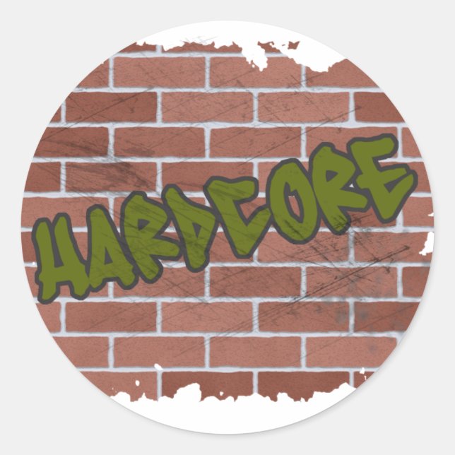 hartes Graffiti-Design Runder Aufkleber (Vorderseite)