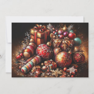 Hartes Pastell-Zeichnungs-Weihnachtsmotiv Urlaub Feiertagskarte