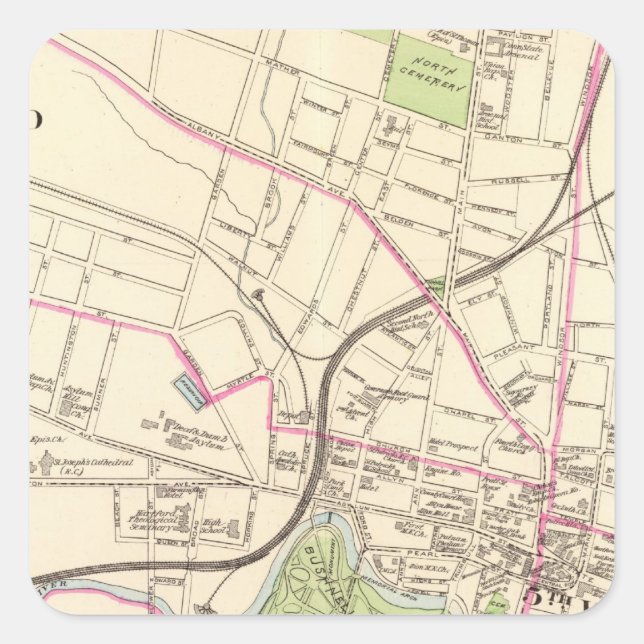 Hartford, Central Quadratischer Aufkleber (Vorderseite)