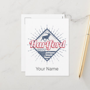 Hartford City Connecticut Vereinigte Staaten Feiertagspostkarte