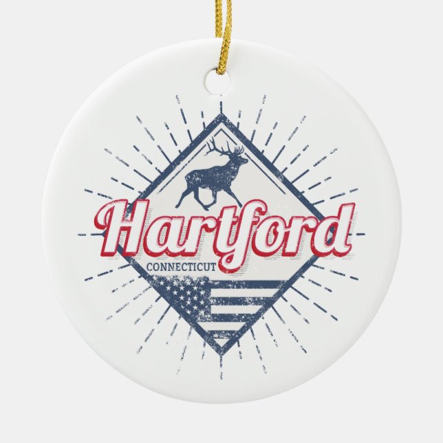 Hartford City Connecticut Vereinigte Staaten Keramik Ornament (Vorne)