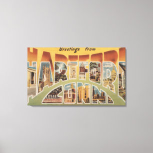 Hartford, Connecticut - Großbuchstaben - Szenen 2 Leinwanddruck