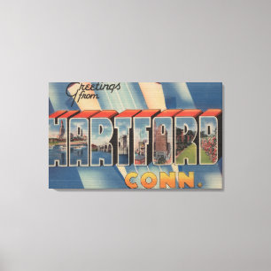 Hartford, Connecticut - große Buchstabe-Szenen 4 Leinwanddruck