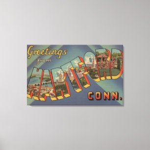 Hartford, Connecticut - große Buchstabe-Szenen Leinwanddruck
