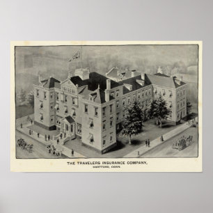 Hartford Connecticut Illustration Poster