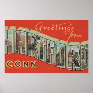 Hartford, Connecticut - Large Letter Scenes 3 Poster