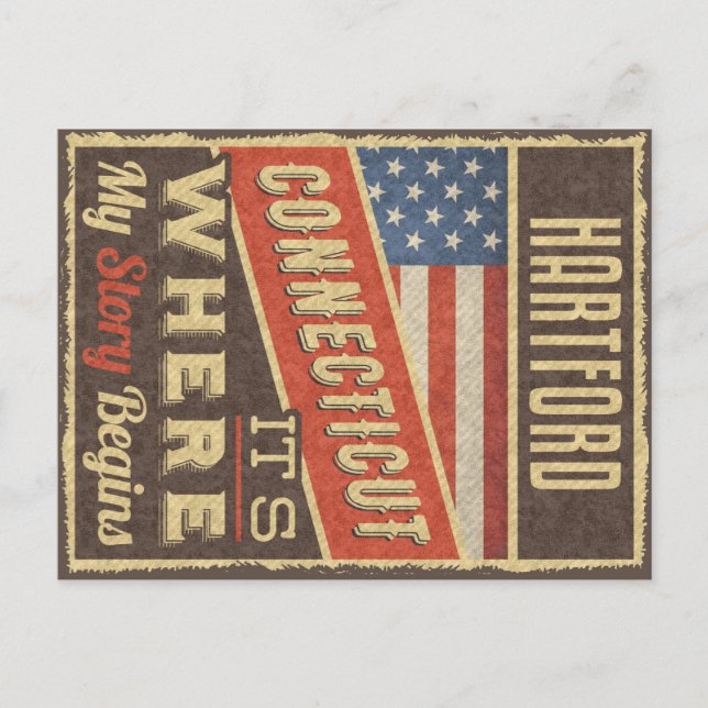 Hartford Connecticut Postkarte (Vorderseite)