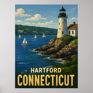Hartford Connecticut Reise-Geschenk Poster