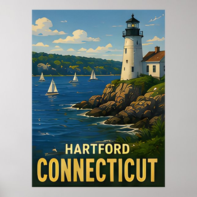 Hartford Connecticut Reise-Geschenk Poster (Vorne)