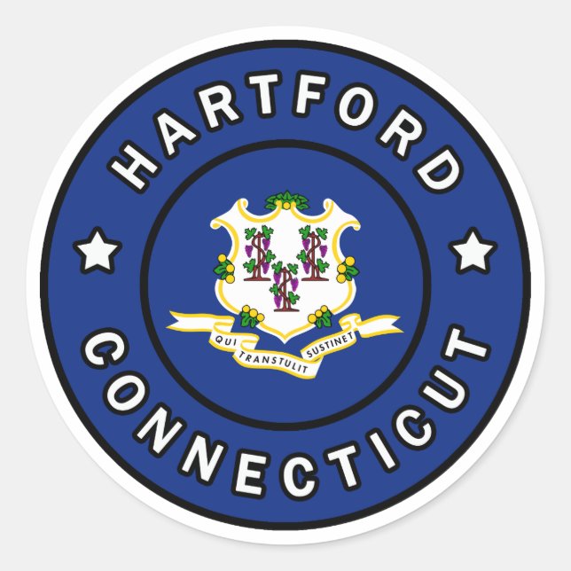 Hartford Connecticut Runder Aufkleber (Vorderseite)