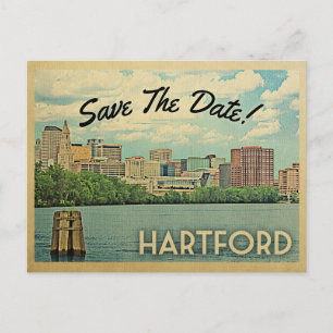 Hartford Connecticut Save The Date Vintage Ankündigungspostkarte