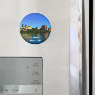 Hartford Connecticut Skyline Cartoon Magnet