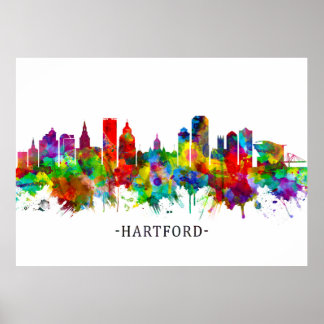 Hartford Connecticut Skyline Poster