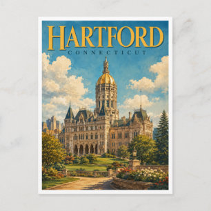 Hartford Connecticut State Capitol GeoSaga Postkarte