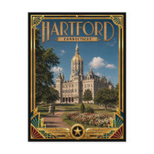Hartford Connecticut Vintage Art Deco Golden Age