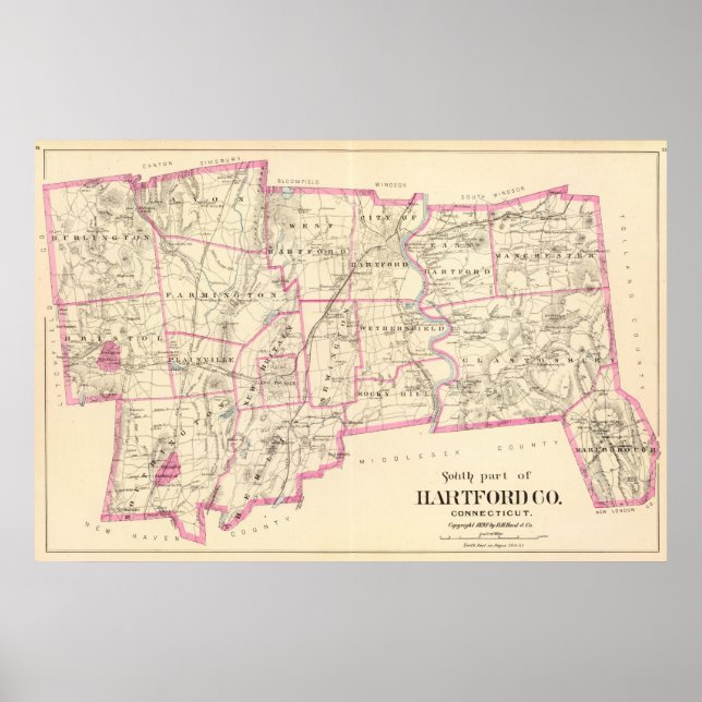 Hartford Landkreis Connecticut Poster (Vorne)