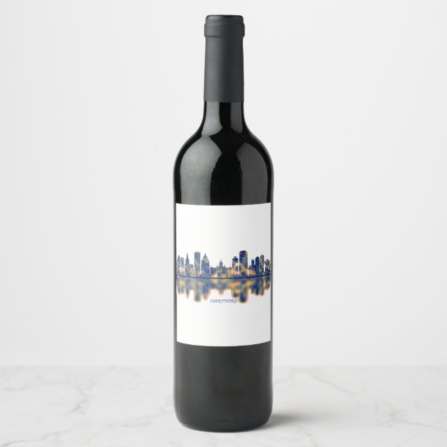 Hartford Skyline Weinetikett (Vorderseite)