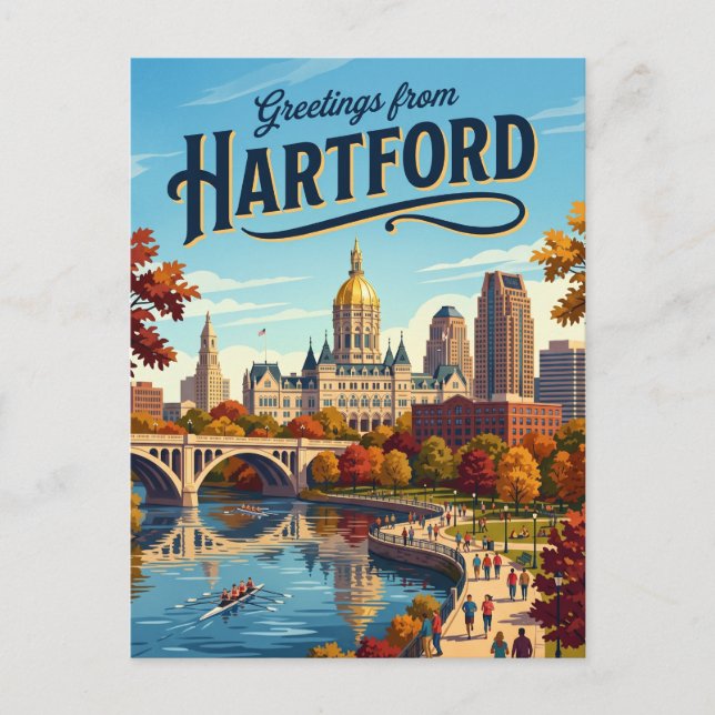 Hartford USA Postkarte (Vorderseite)