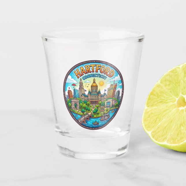 Hartford USA Schnapsglas (Vorderseite)