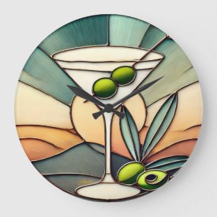 Hartglas 2 Mezquita Martini Große Wanduhr