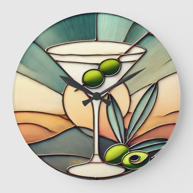 Hartglas 2 Mezquita Martini Große Wanduhr (Vorderseite)